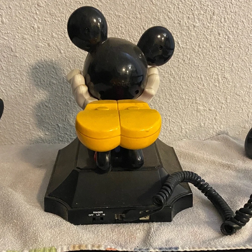 Disney Mickey Mouse Vintage Phone - Black and Cream